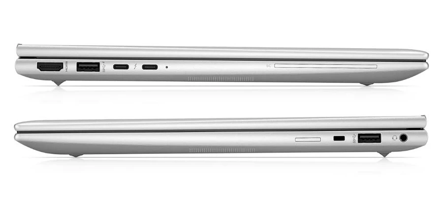 Laptop HP EliteBook 830 G9 với các cổng kết nối và bản lề chắc chắn