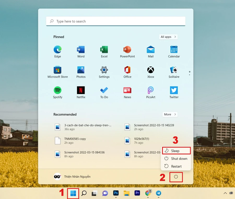 cài chế độ Sleep trên Windows 11