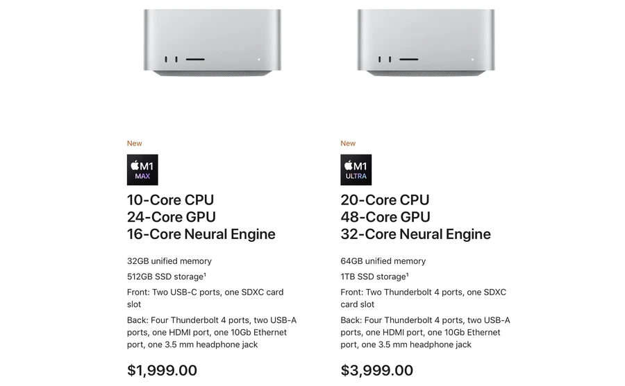 Về cấu hình, Mac Studio sẽ có hai tùy chọn cho người dùng cân nhắc. 
