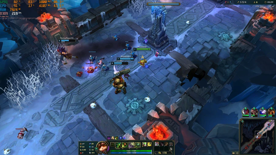 Tiện tay thử nghiệm một chút với Liên Minh Huyền Thoại và Dota 2, chúng đều được AERO 15 xử lý tốt ở dù ở độ phân giải 4K. 
