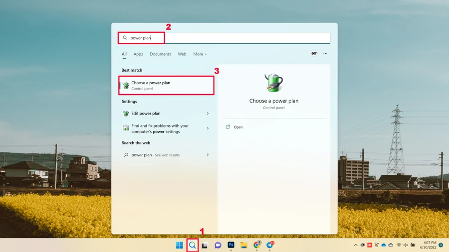 Cài đặt chế độ hiệu suất cao để chơi game trên Windows 11.