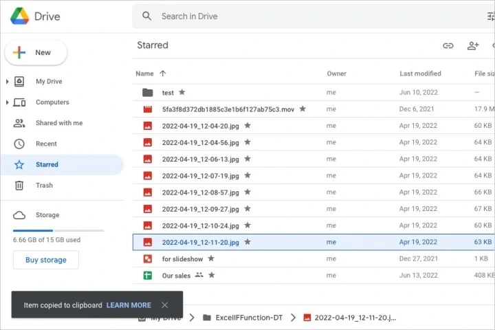 Google Drive: Cắt, sao chép, dán tệp bằng phím tắt trên Chrome