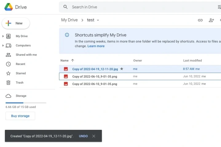 Phím tắt cắt, sao chép, dán tệp trên Google Drive bằng Chrome
