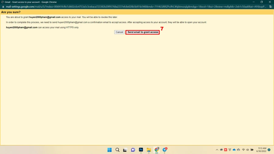 Ủy quyền truy cập Gmail: thêm người khác vào danh sách truy cập mà không cần mật khẩu