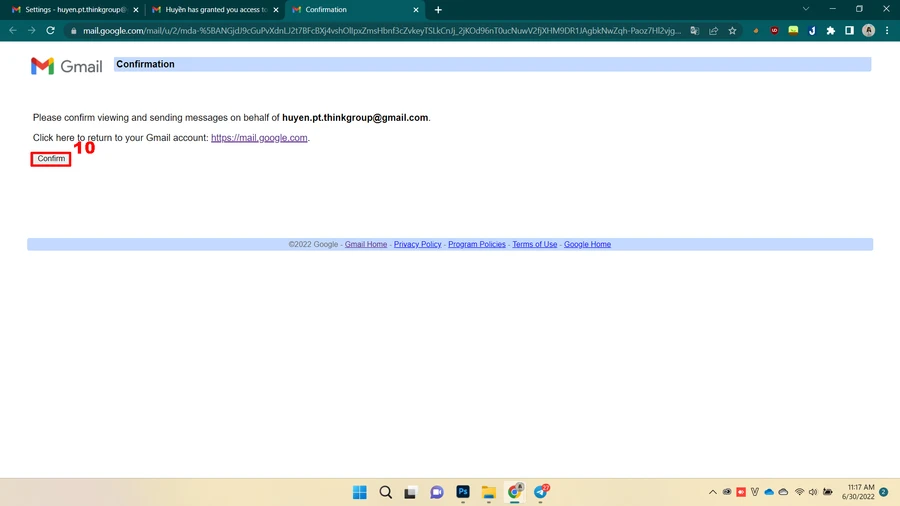 Ủy quyền truy cập Gmail: thêm người dùng mà không cần mật khẩu