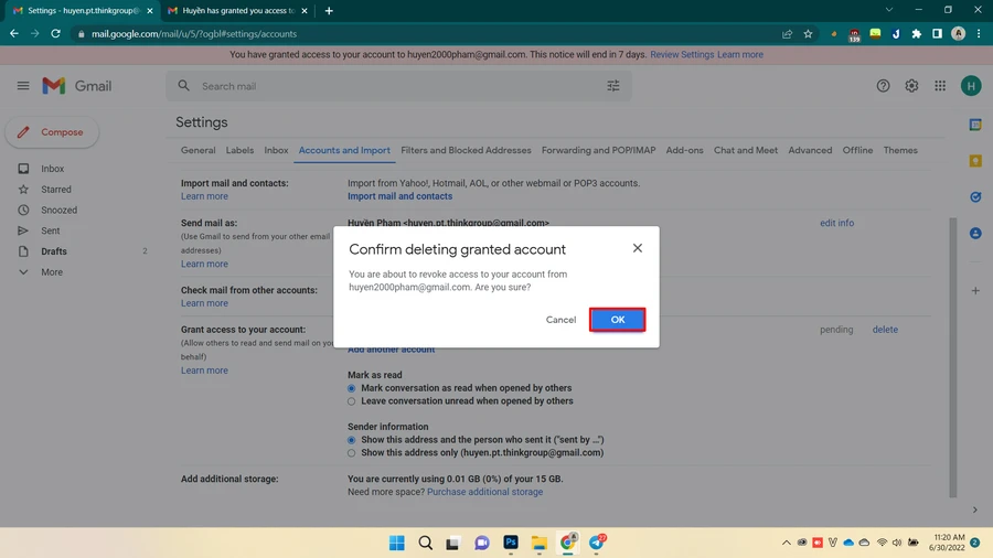 Hướng dẫn ủy quyền truy cập Gmail không cần mật khẩu