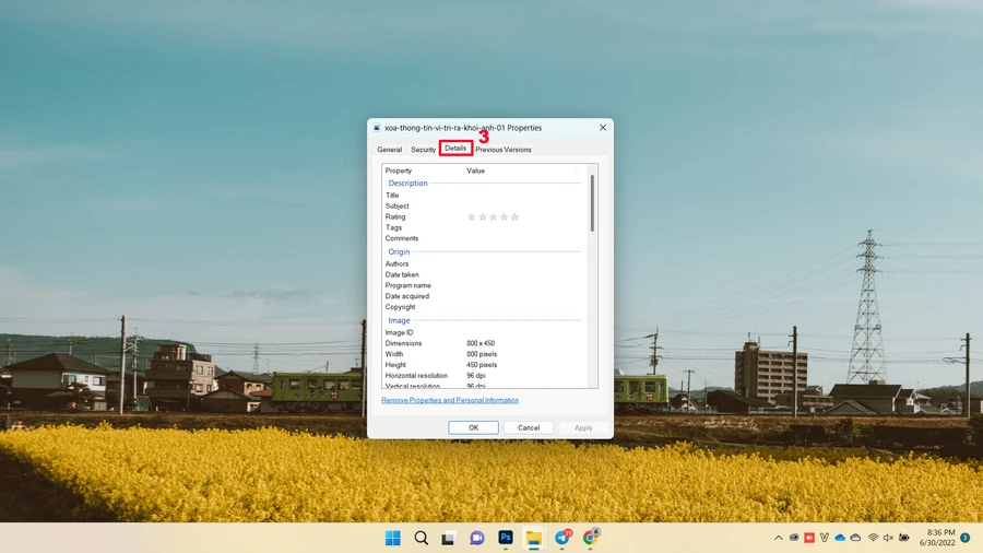 Xóa thông tin vị trí khỏi ảnh trên Windows 11