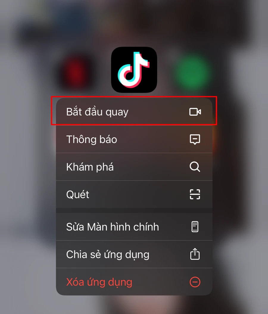 Cách truy cập nhanh vào camera của Tiktok