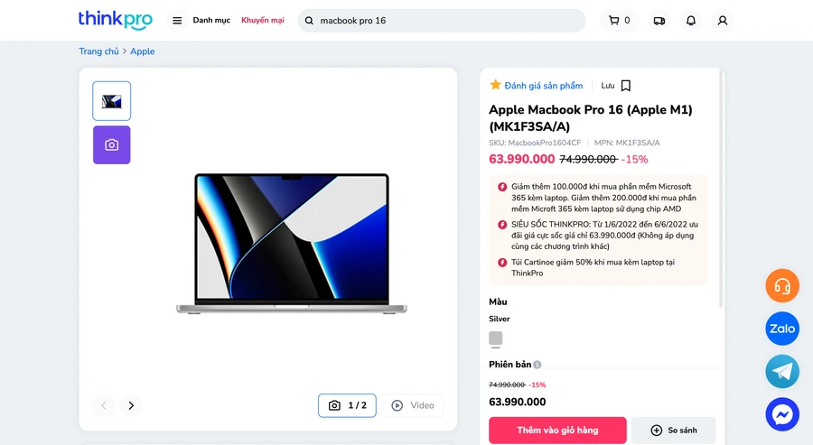 1 đồng bitcoin mua được 10 chiếc MacBook Pro 16