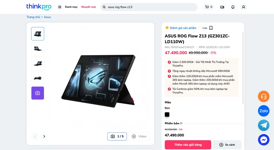1 đồng bitcoin mua được 14 chiếc Asus ROG Flow Z13