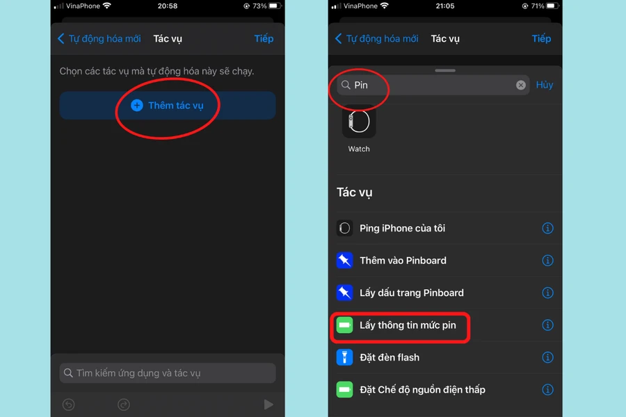 Siri lấy thông tin mức pin