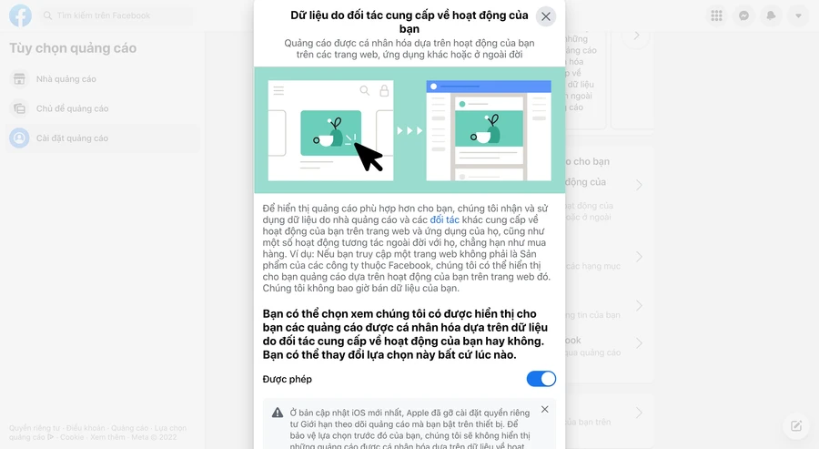 Hạn chế thói quen lướt web để chặn quảng cáo Facebook