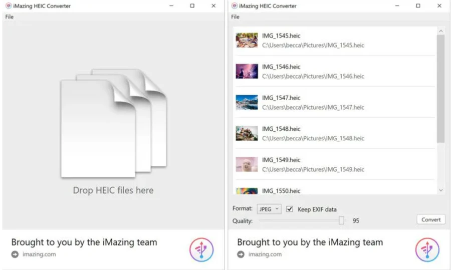 Ứng dụng iMazing’s free HEIC Converter