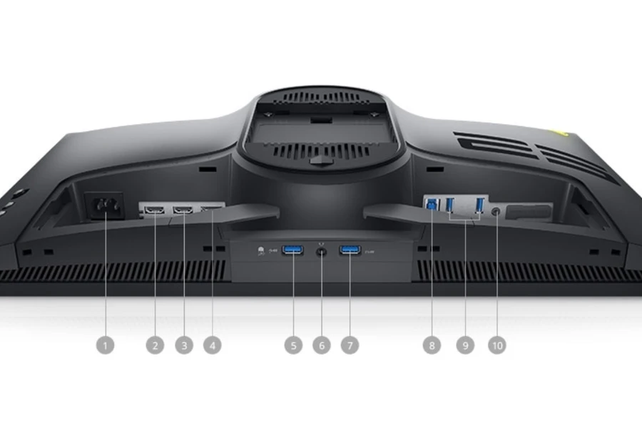 Các cổng kết nối trên Dell Alienware 24.5 inch