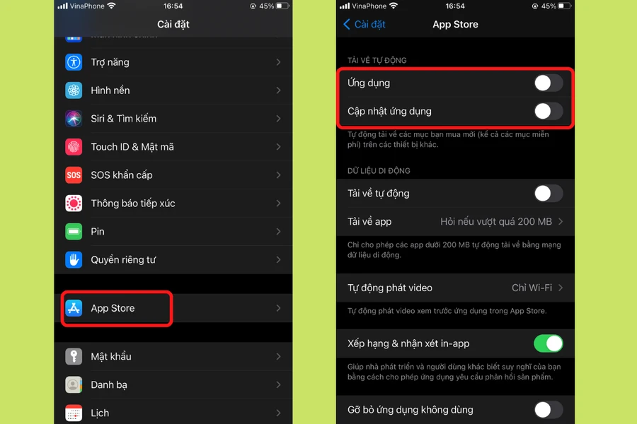 Tắt ứng dụng và cập nhật ứng dụng trong App Store để tiết kiệm pin iPhone.