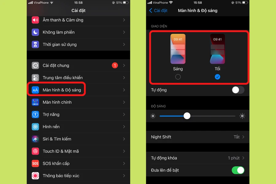 Tắt chế độ tối trên iPhone để tiết kiệm pin