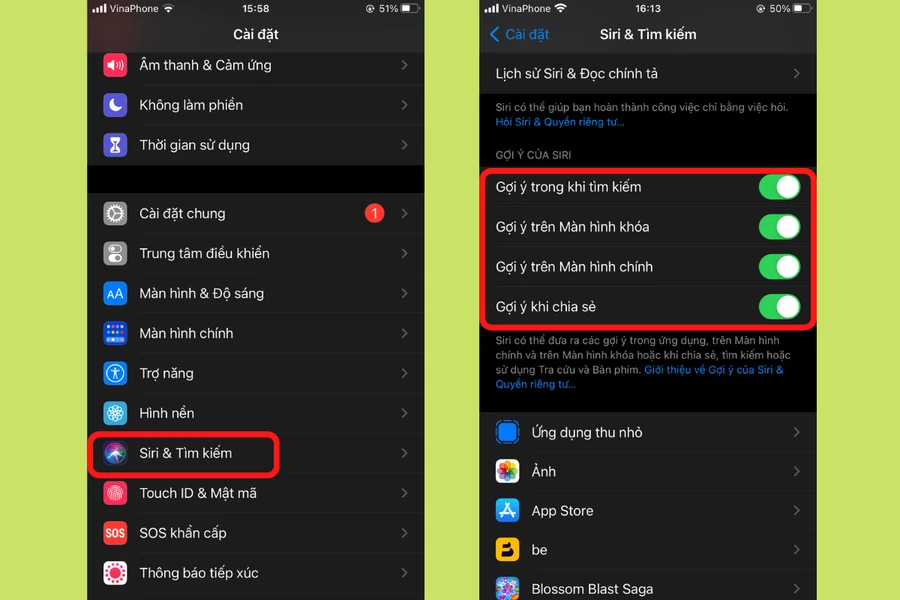 Tắt gợi ý Siri và giới hạn widget để tiết kiệm pin iPhone
