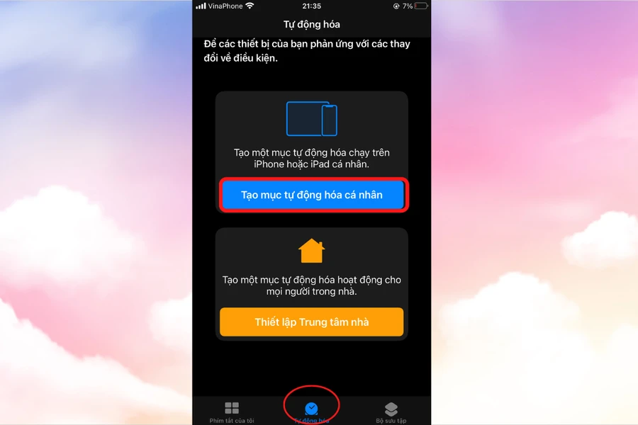 Tạo mục tự động hóa cá nhân trên iPhone