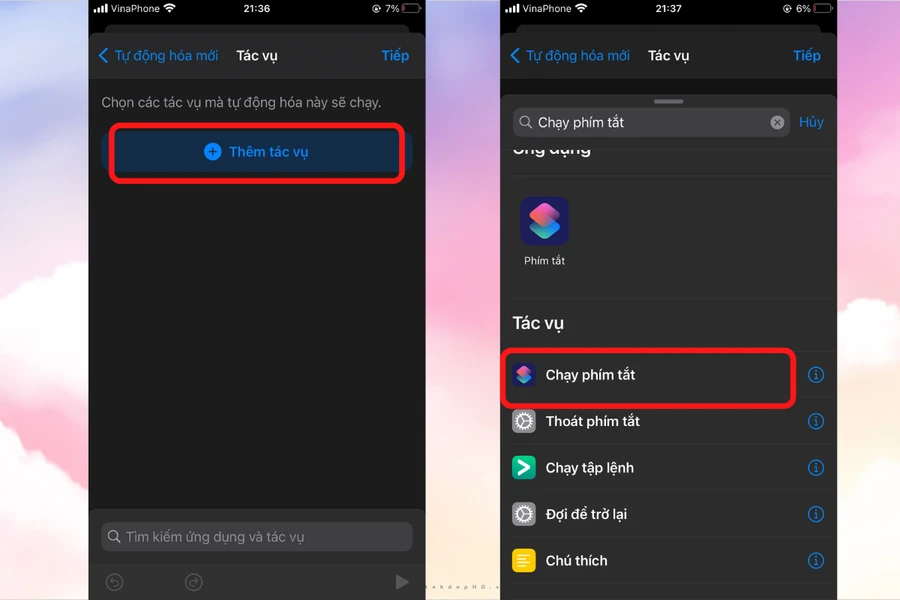 iPhone tự động thay đổi hình nền với phím tắt