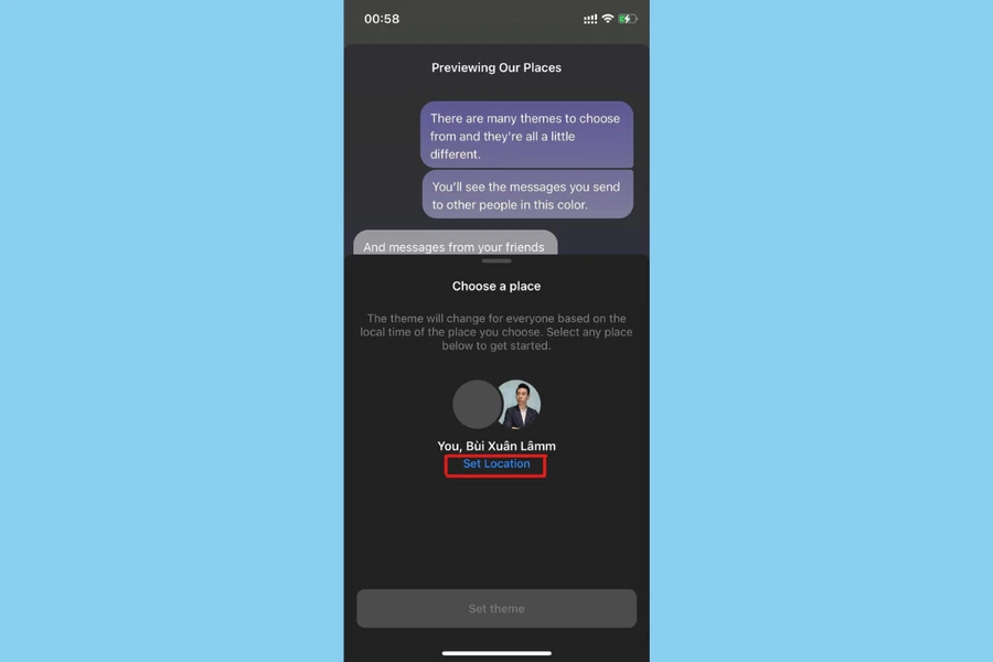 Giao diện iPhone hiển thị theme tự động thay đổi theo thời gian.