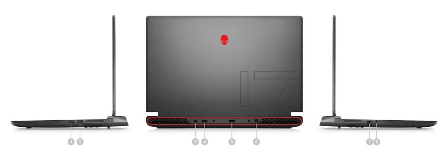Hệ thống cổng kết nối trên Dell Alienware R5 2022