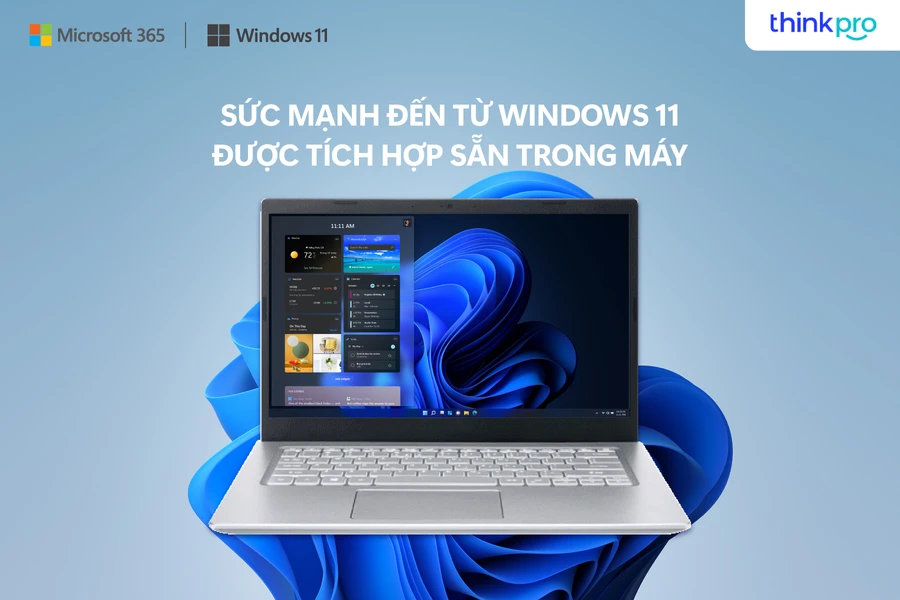 Giao diện Windows 11 mới với thiết kế sang trọng, hiện đại và hình nền đẹp mắt.