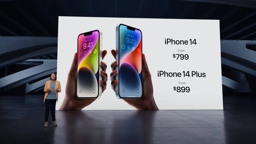 iPhone 14 và iPhone 14 Plus giá khởi điểm 799 USD và 899 USD