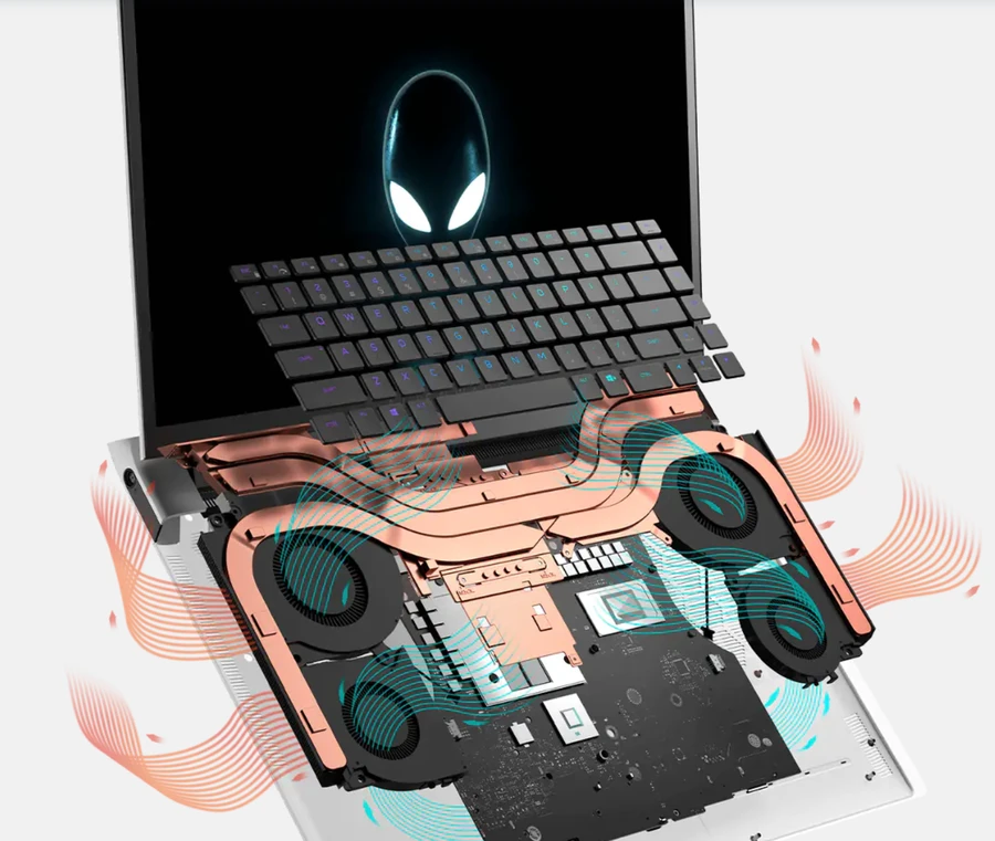Dell Alienware được trang bị 2 quạt tản nhiệt cho CPU và GPU
