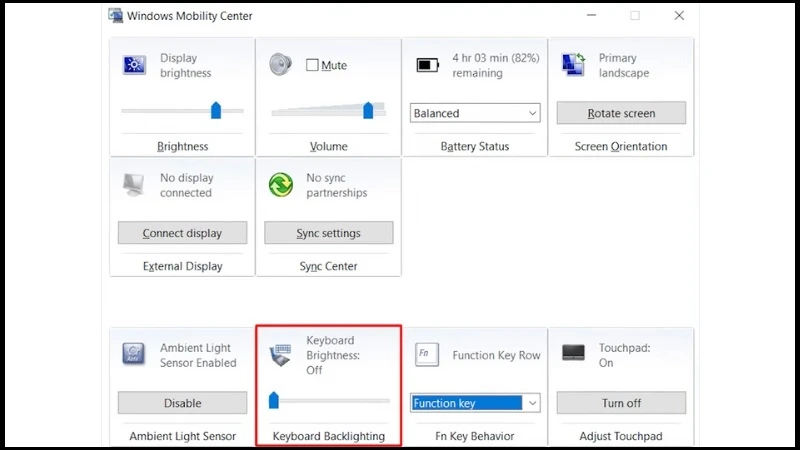 Keyboard Brightness