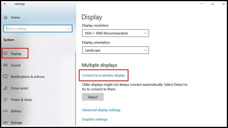Connect to a wireless display