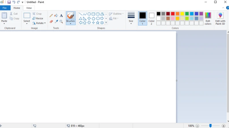 Windows Paint để lưu trữ ảnh chụp màn hình vừa chụp