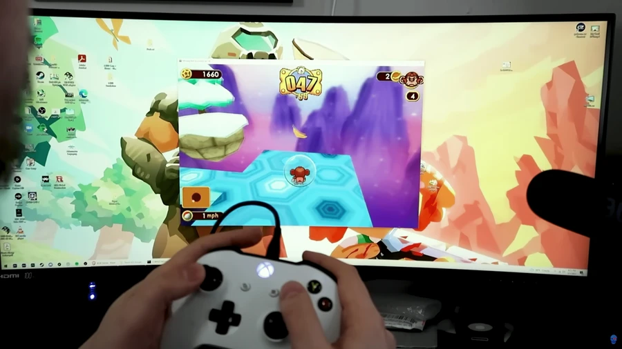 Tựa game cũ Super Monkey Ball được trải nghiệm mượt mà trên một chiếc PC Windows