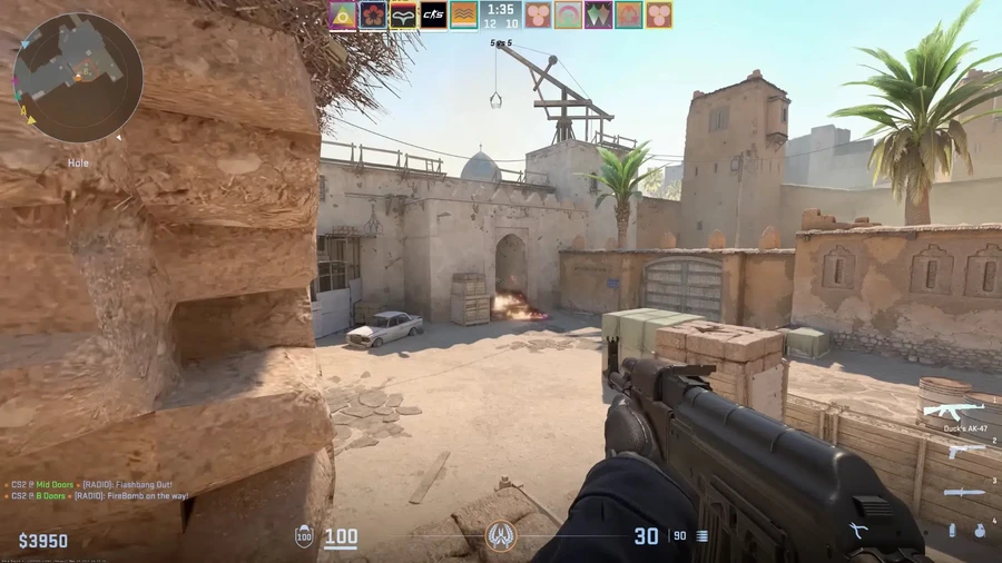 Gameplay Counter-Strike 2 với hiệu ứng máu, vết đạn và ánh sáng được cải thiện nhờ Source 2.