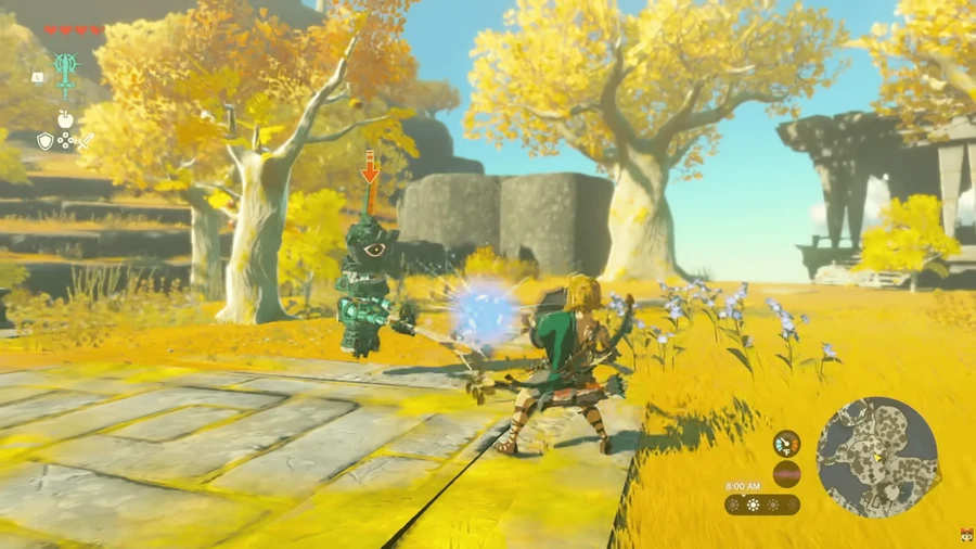 Link chiến đấu với kẻ thù Constructs trong The Legend of Zelda: Tears of the Kingdom.