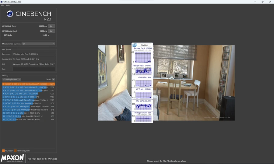 CPU Intel Core i7-13650HX và GPU NVIDIA RTX 4060