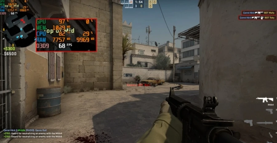 Với CSGO, mức FPS dao động từ 55-75