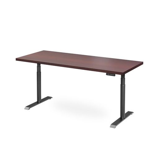 Bàn nâng hạ Cao Cấp FANSI - By NiceDesign (Cao Cấp) (Vân gỗ Óc Chó - 152.4x76.2x3.3cm - Khung tròn đen - Outlet, Chính hãng)